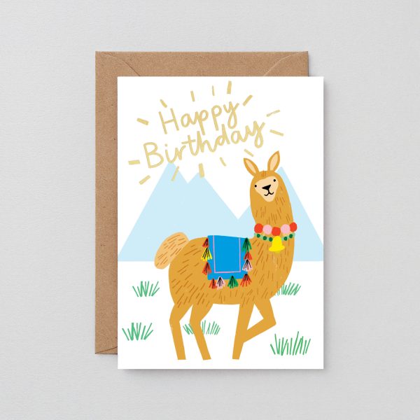 Happy birthday lama - wenskaart