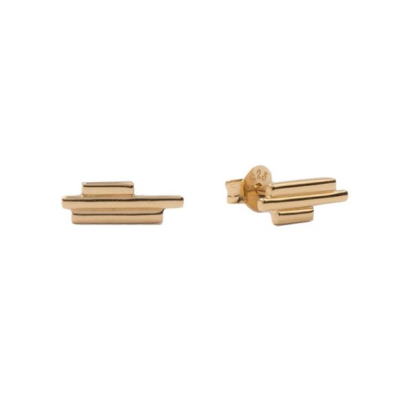 Parade – oorbellen – three bars/goud