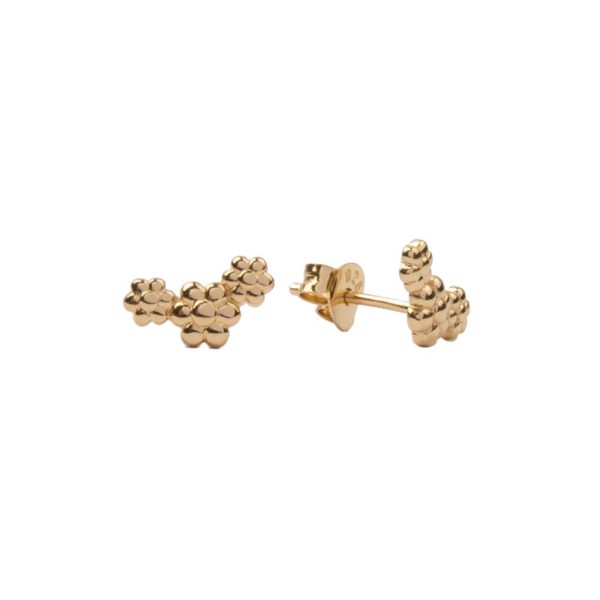 Parade – oorbellen – 3 bloemen/goud