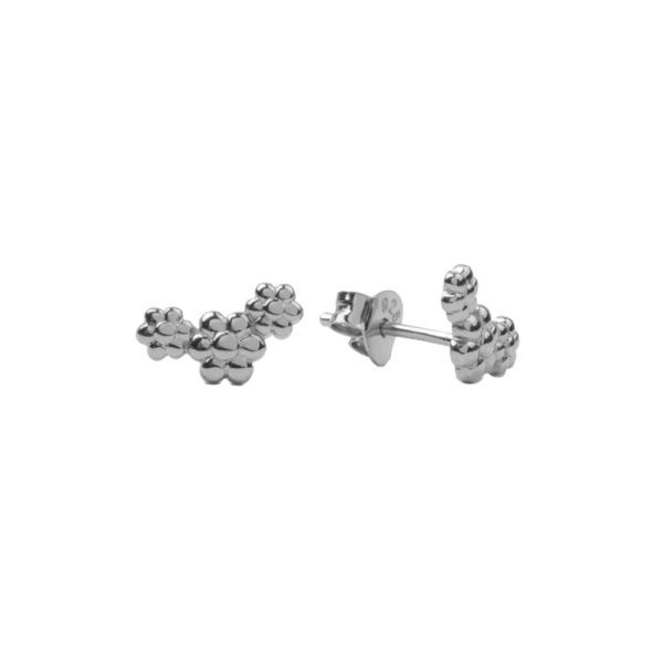 Parade – oorbellen – 3 bloemen/zilver