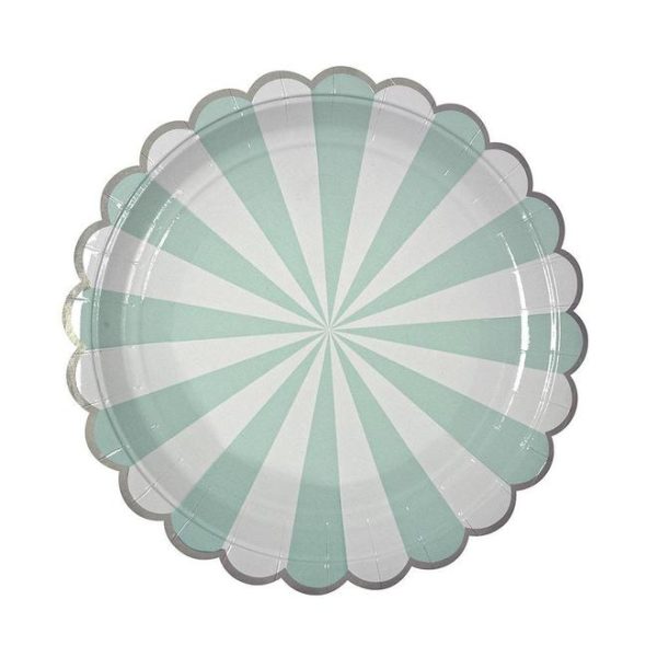 Aqua gestreepte borden - large - Afbeelding 2