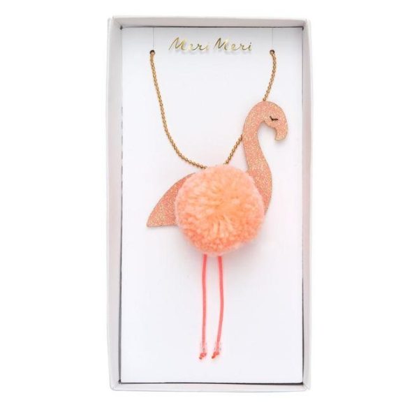 Flamingo pompom - ketting