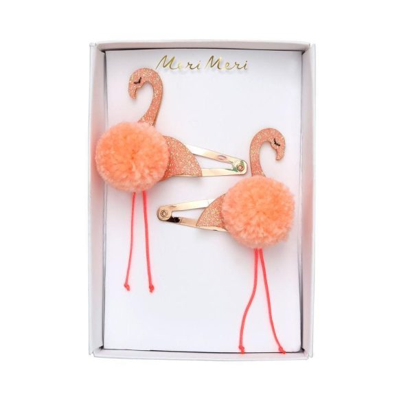 Flamingo pompom - haarspeldjes