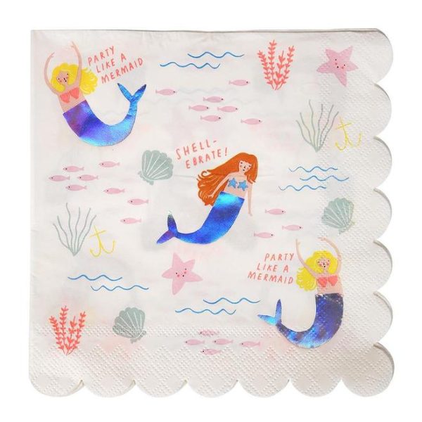 Let's be mermaids - napkins - large