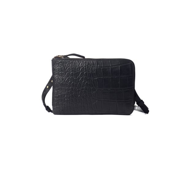 Lola croco - handtas - zwart