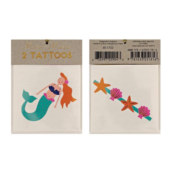 Zeemeermin en zeeschelpen - tattoos