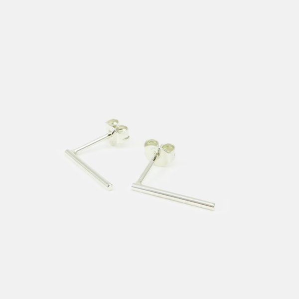 Streep - oorbellen - zilver