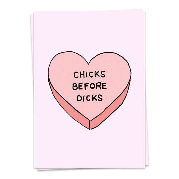 Chicks before dicks - wenskaart