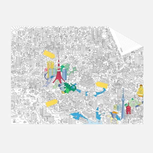 Tokyo pocket map - kleurposter - Afbeelding 2