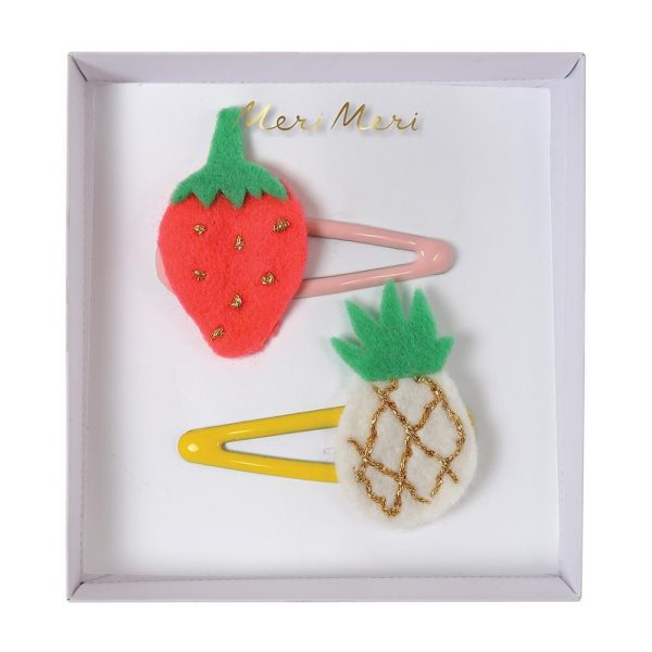 Ananas en aardbei - haarspeldjes