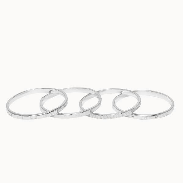 Pattern stack - ring - zilver