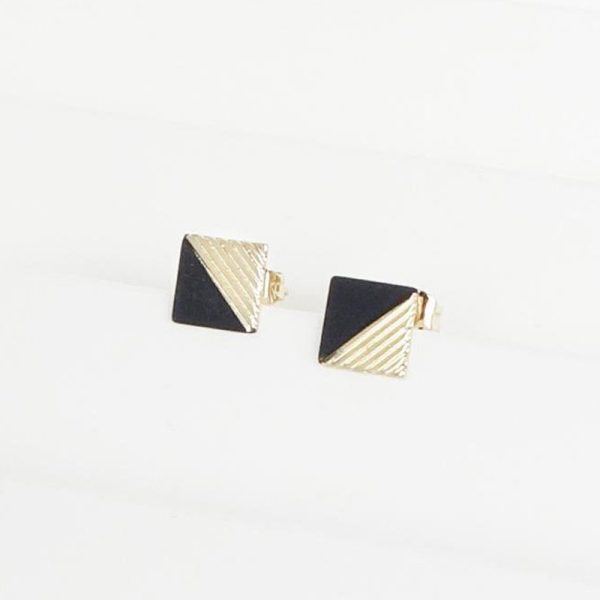 Puces d'oreilles paperboat - oorbellen - noir