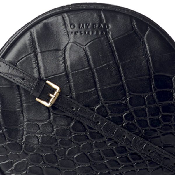 Luna croco - handtas - zwart - Afbeelding 3