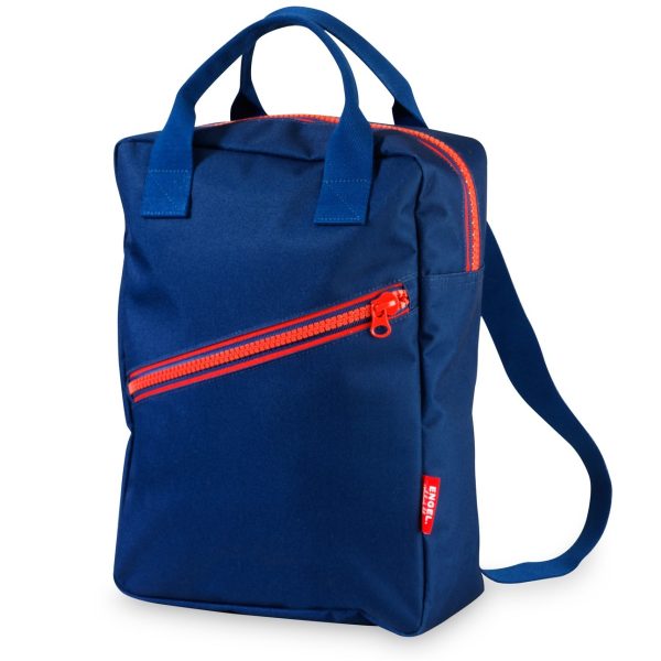 Rugzak large 'zipper donkerblauw'