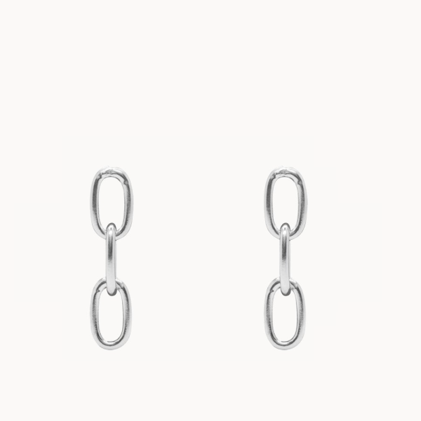Medium chain studs - oorringen - zilver