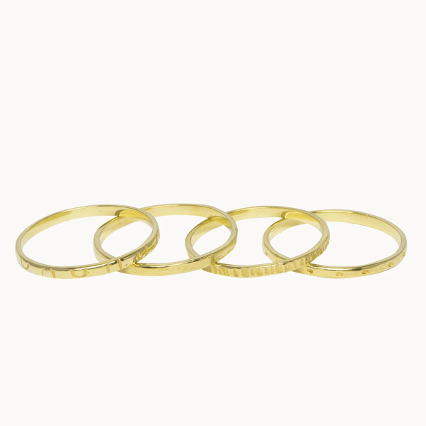 Pattern stack - ring - goud