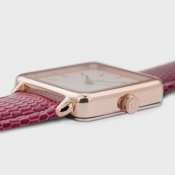 La tétragone leder - rose goud/ roze hagedis motief - Afbeelding 2