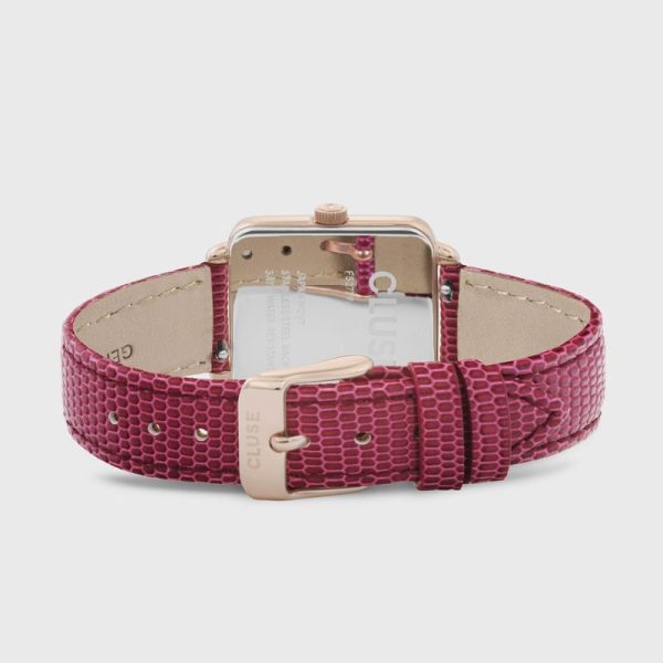 La tétragone leder - rose goud/ roze hagedis motief - Afbeelding 3