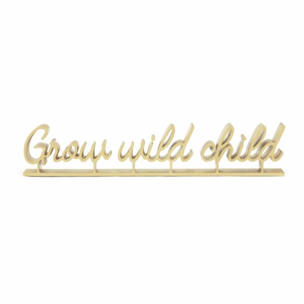 3D quote - grow wild child - goud - Afbeelding 2