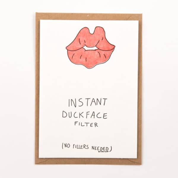 Instant duckface filter - wenskaart