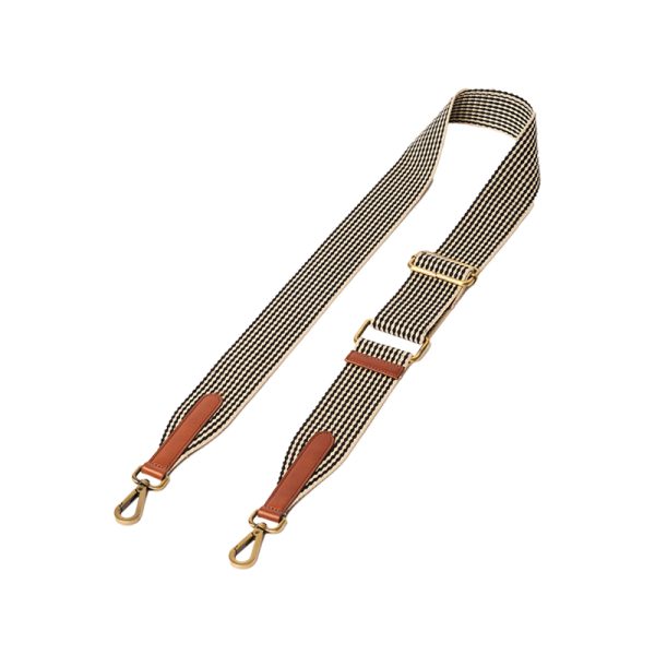 Checkered webbing strap - cognac classic leather - Afbeelding 2