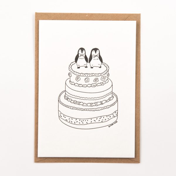 Penguin wedding - wenskaart