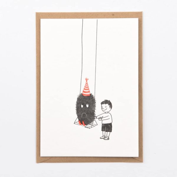 Swing the monster - wenskaart