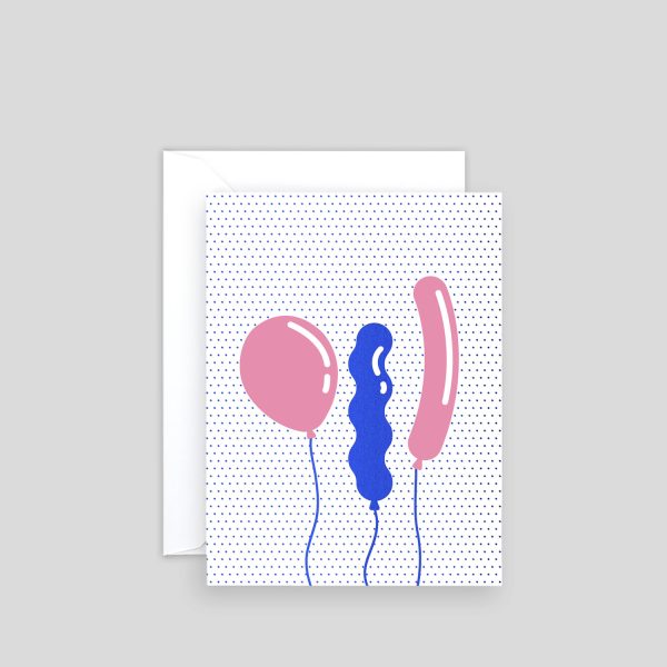 Balloons pink - wenskaart