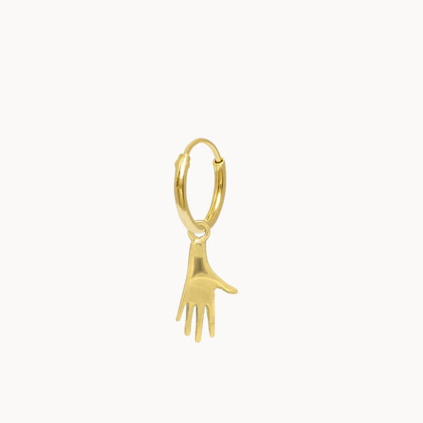 Modern hand - oorring - goud