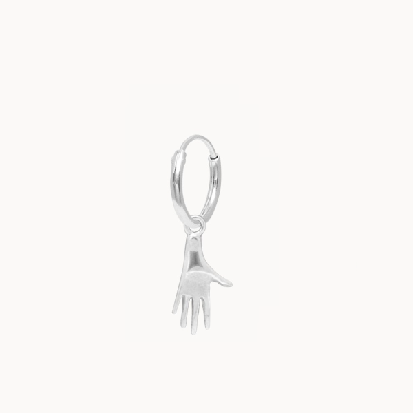 Modern hand - oorring (1st) - zilver