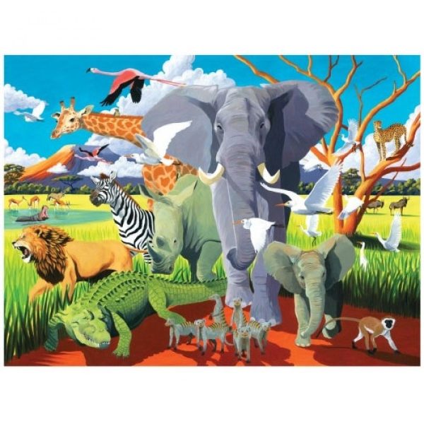 Puzzel + poster - wild safari - Afbeelding 3