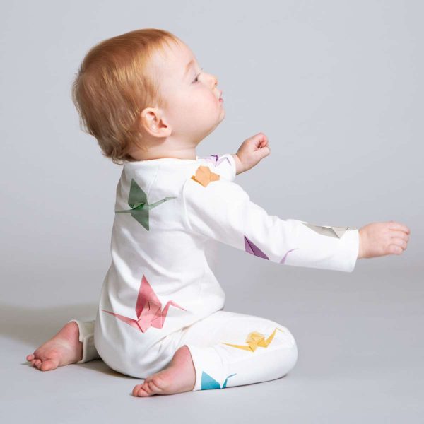 Jumpsuit baby – kraanvogels - Afbeelding 2