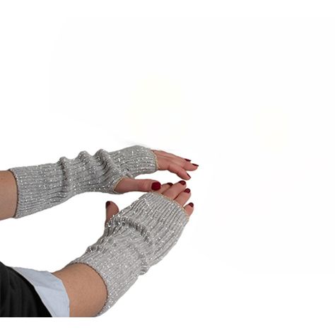 Armwarmers -glitter grijs - Afbeelding 2