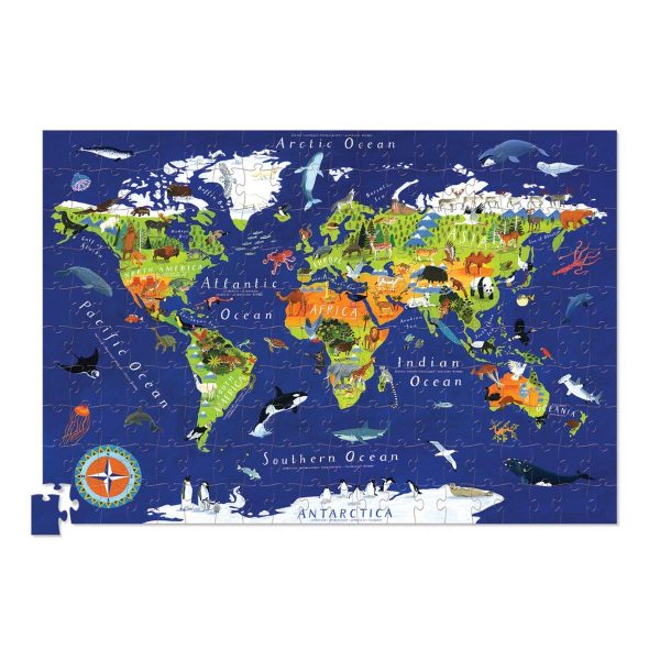 Puzzel + poster - werelddieren - 200 stukjes - Afbeelding 2