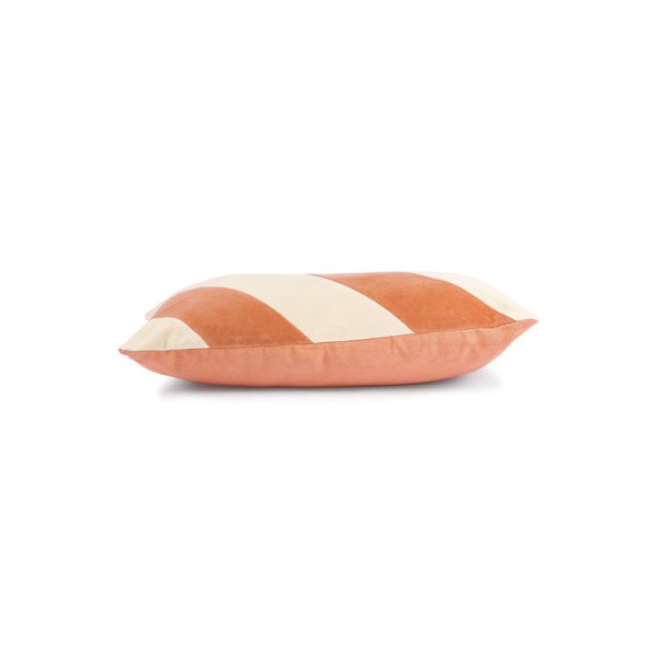 Striped - velvet kussen - peach - Afbeelding 2