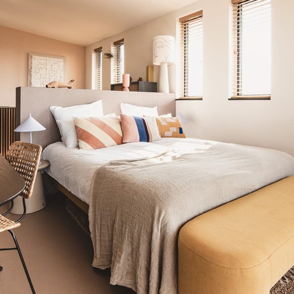Striped - velvet kussen - peach - Afbeelding 6
