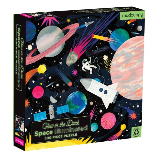 Glow in the dark puzzel - space - 500 stukjes