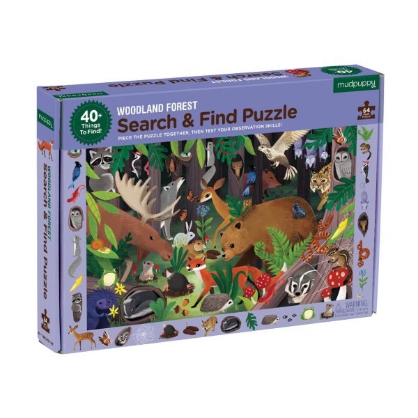 Zoek en vind puzzel - bos- 64 stukjes
