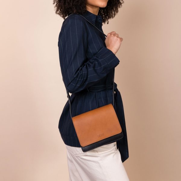 Audrey mini - handtas - black/cognac classic leather - Afbeelding 3