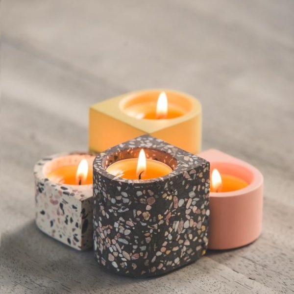 Fifty theelichthouder - peach - Afbeelding 2