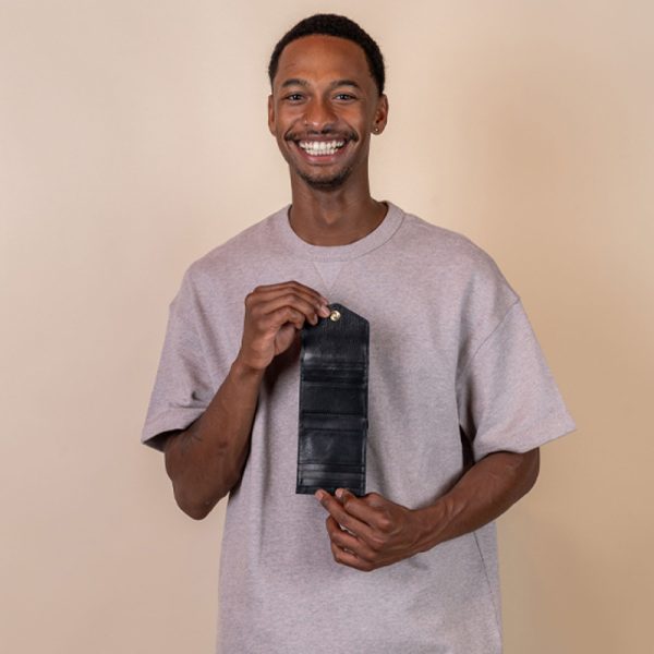 Georgie’s wallet – portefeuille – black stromboli leather - Afbeelding 2