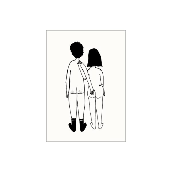 Naked couple back A4 - poster - Afbeelding 2