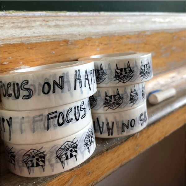 helen b washi tape cat focus on happy