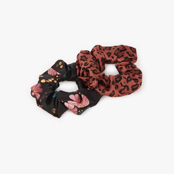 wouf black flowers en savannah scrunchies