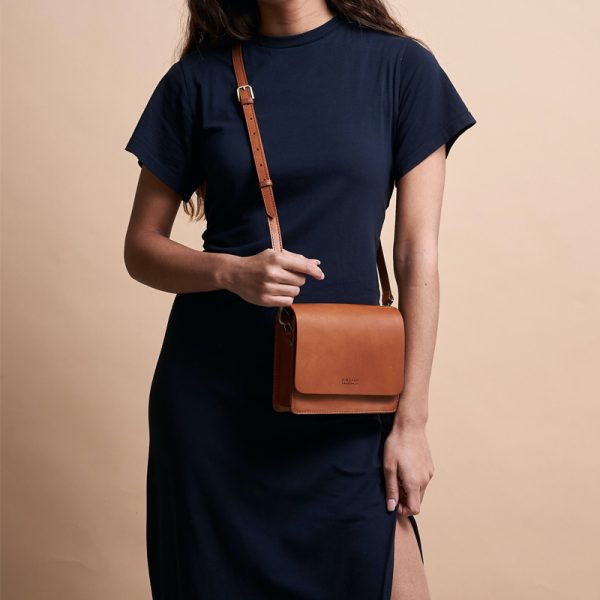 Audrey mini – handtas – cognac classic leather - Afbeelding 3