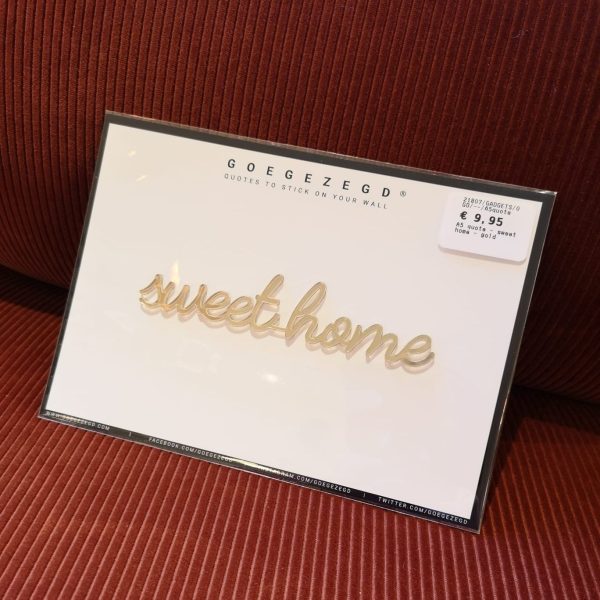 A5 quote - sweet home - goud