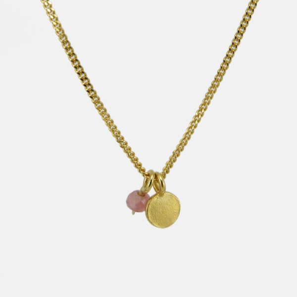 Disc met kraal - ketting - goud