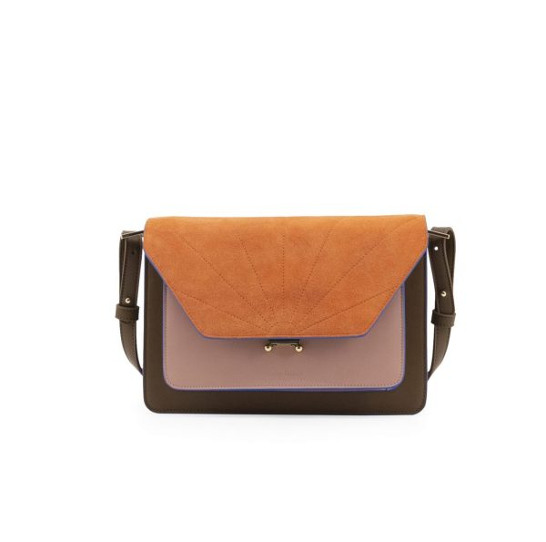 Handtas - sticky sis club - olive green/orange/pink