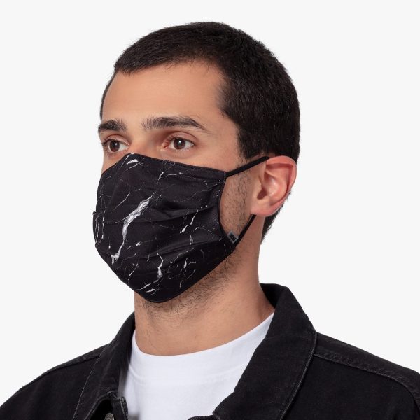 Herbruikbaar mondmasker - black marble  - Afbeelding 4