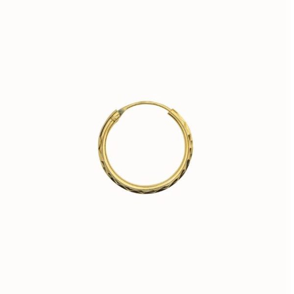 Flawed diamond cut hoop gold